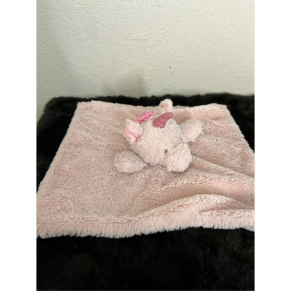 Kellybaby Kellytoy Pink Baby Unicorn Security Blanket & Stuffed Plush‎ Rattle